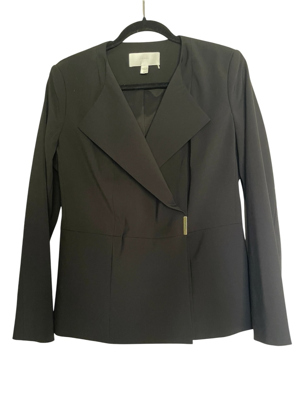 Hugo Boss Women’s Black Size 10 Wrap Front Blazer